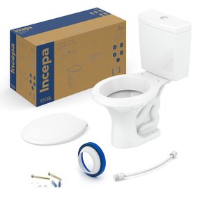 01 vaso sanitario zip branco com caixa acoplada e itens de instalacao incepa
