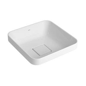 01 cuba quadrada de sobrepor 30cm branco