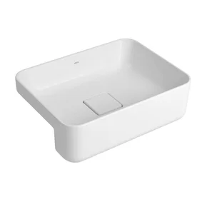 01 cuba retangular de semi encaixe 40cm branco