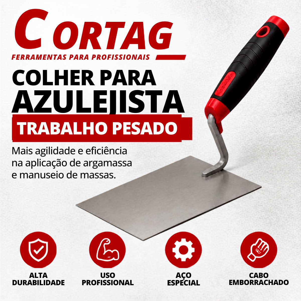 01 colher p azulejista trabalho pesado 5 cabo embor