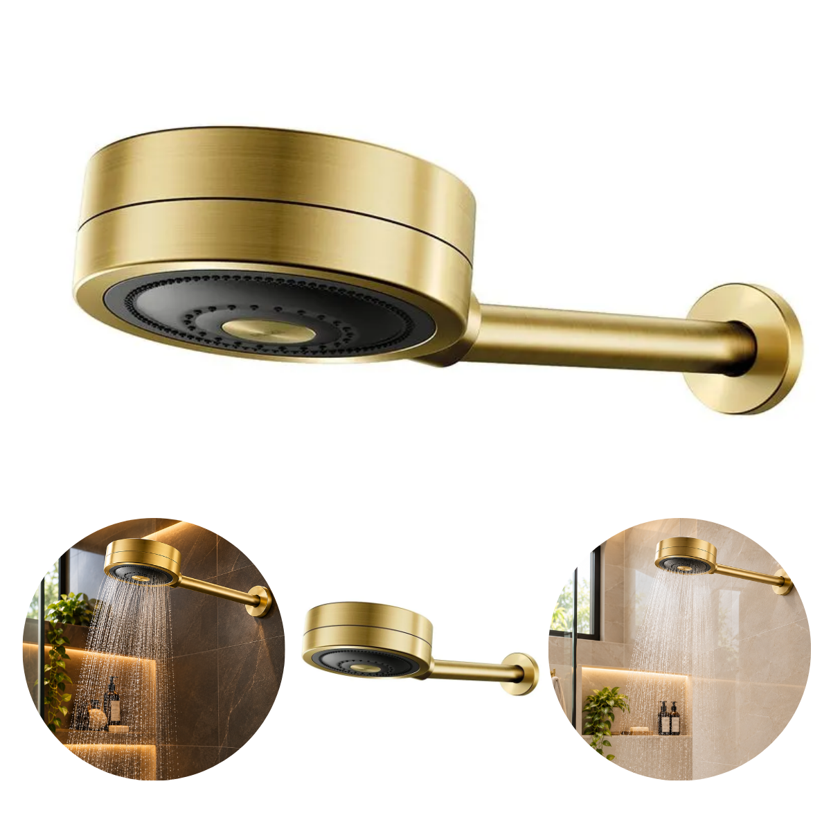01 chuveiro novo technoshower ouro escovado docol
